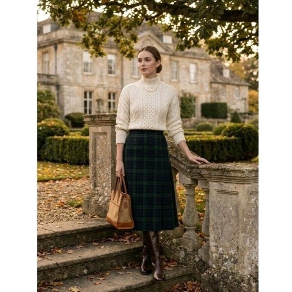 Vintage Lauren Ralph Lauren Wool Blend Cable Knit Turtleneck Sweater Size L